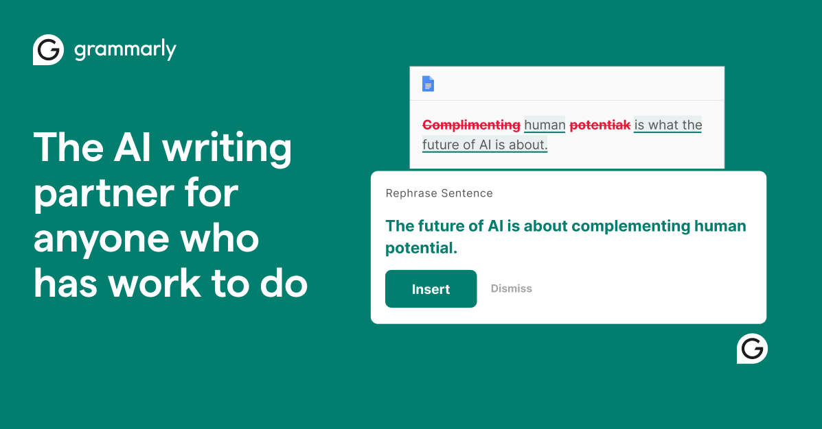Screenshot of Grammarly