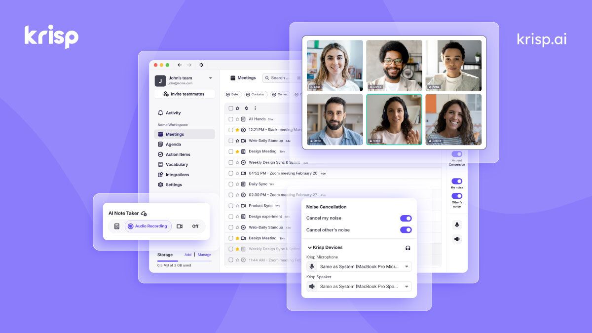 Screenshot of Krisp
